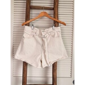 Levis Strauss Signature High Rise Shorts Womens 6‎ Cream  Vintage Style
